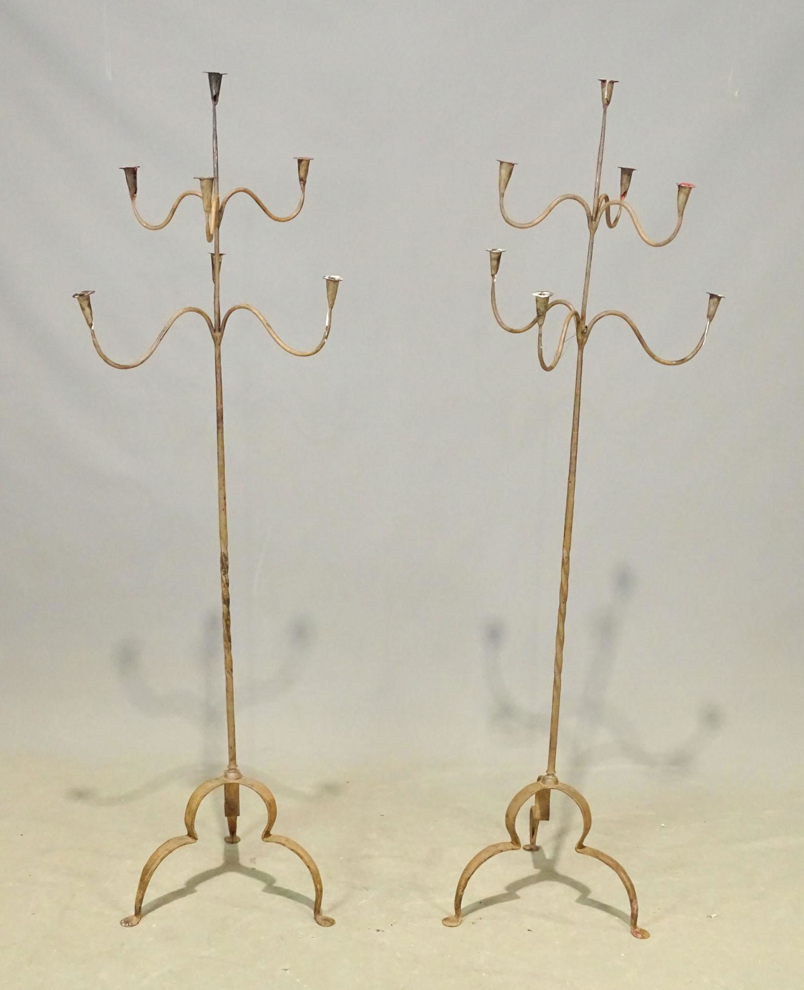 Pair Iron Floor Standards (1 of 3)