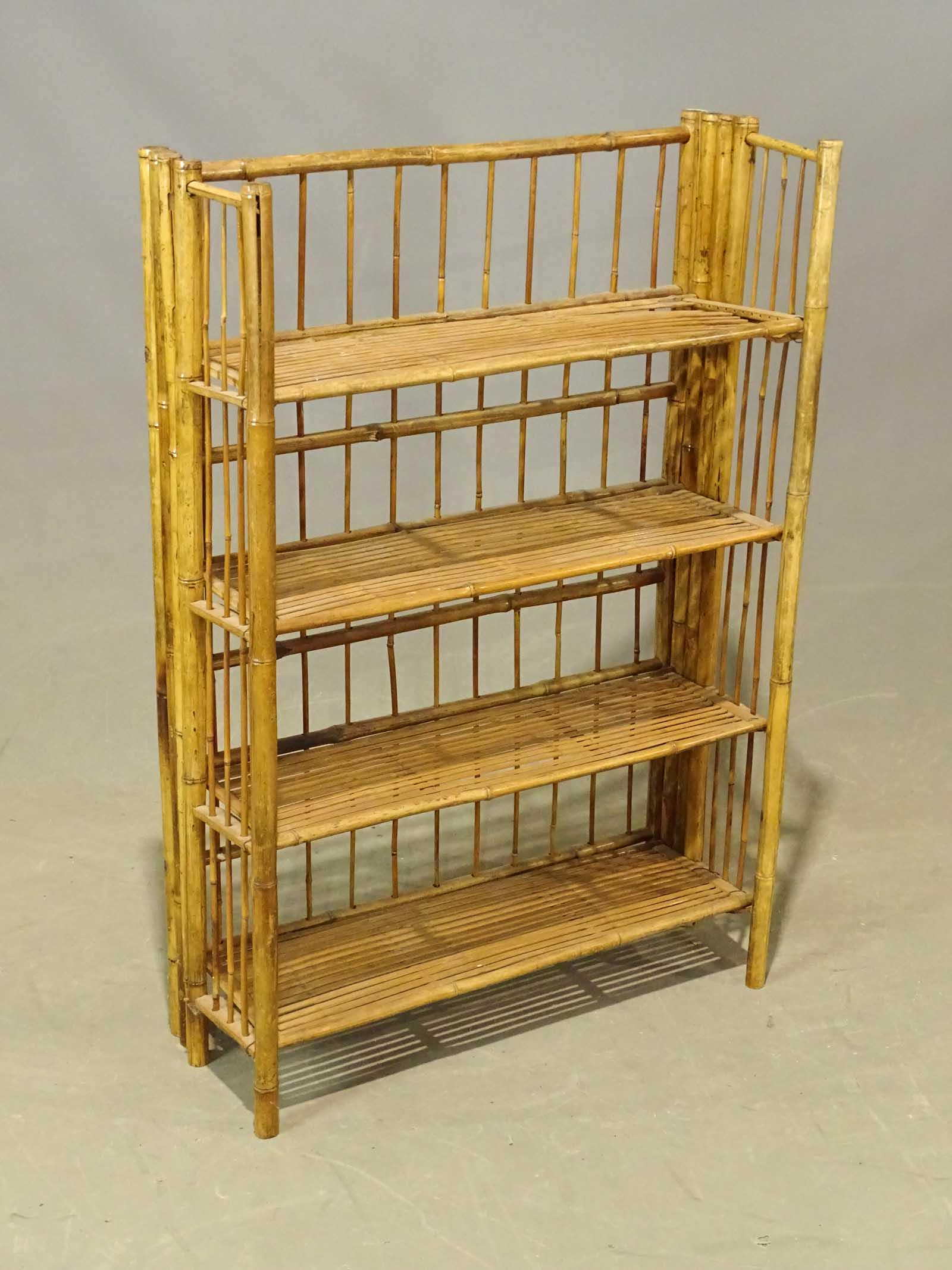 Bamboo Shelf: Bamboo shelf. 31" x 11" x 45 1/2" Ht..