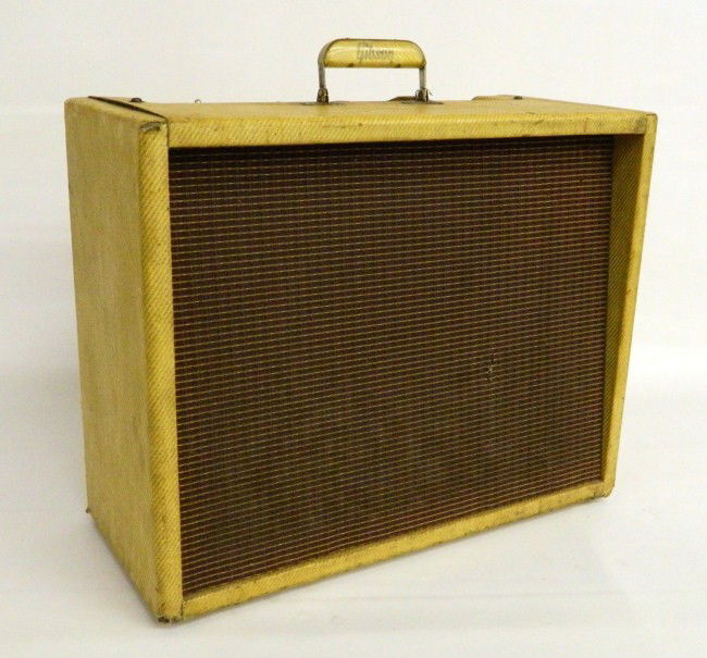 1960's Gibson Lancer Amplifier: C. 1960's Gibson Lancer amplifier, serial #GA-6 with 12" Jensen (14 watt) speaker. Works.