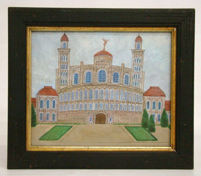 Painting Louis Vivin: Painting building by Louis Vivin (Louis Vivin France 1861-1936). Site 11 3/4" x 9 1/2".