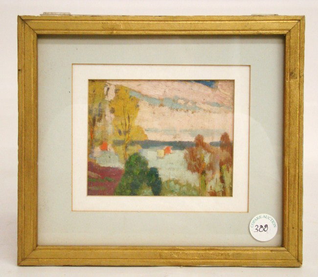 Painting Elisha Kent Kane Wetherill: Painting oil on panel by Elisha Kent Kane Wetherill. Site 5" x 4".