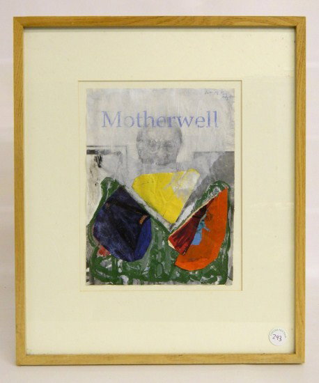 William McGee Mixed Media Painting: Mixed media painting titled "Second Mentor" dated 1992. William Douglas McGee (New York 1925-1999). 11 1/4" x 9".