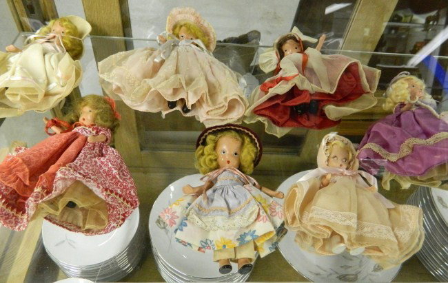 Nancy Ann Storybook Dolls: Collection of 7 1940's Nancy Ann Storybook dolls.