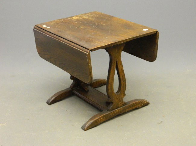 Side Table: Shoe foot drop leaf side table.