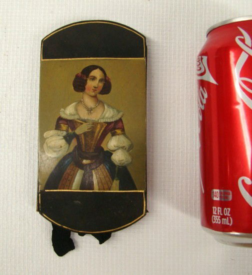 19th c. Painted Cigar Case: 19th c. hand painted cigar case. 5 1/2" Length.