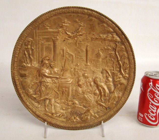 Bronze Neo-Classical Plate: Bronze Neo-Classical plate. 10" Diameter.