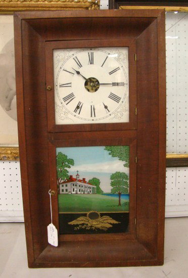 19th c. Ogee Clock: 19th c. ogee clock. Labeled "Chauncy Jerome, New Haven Ct.". 30" Ht.