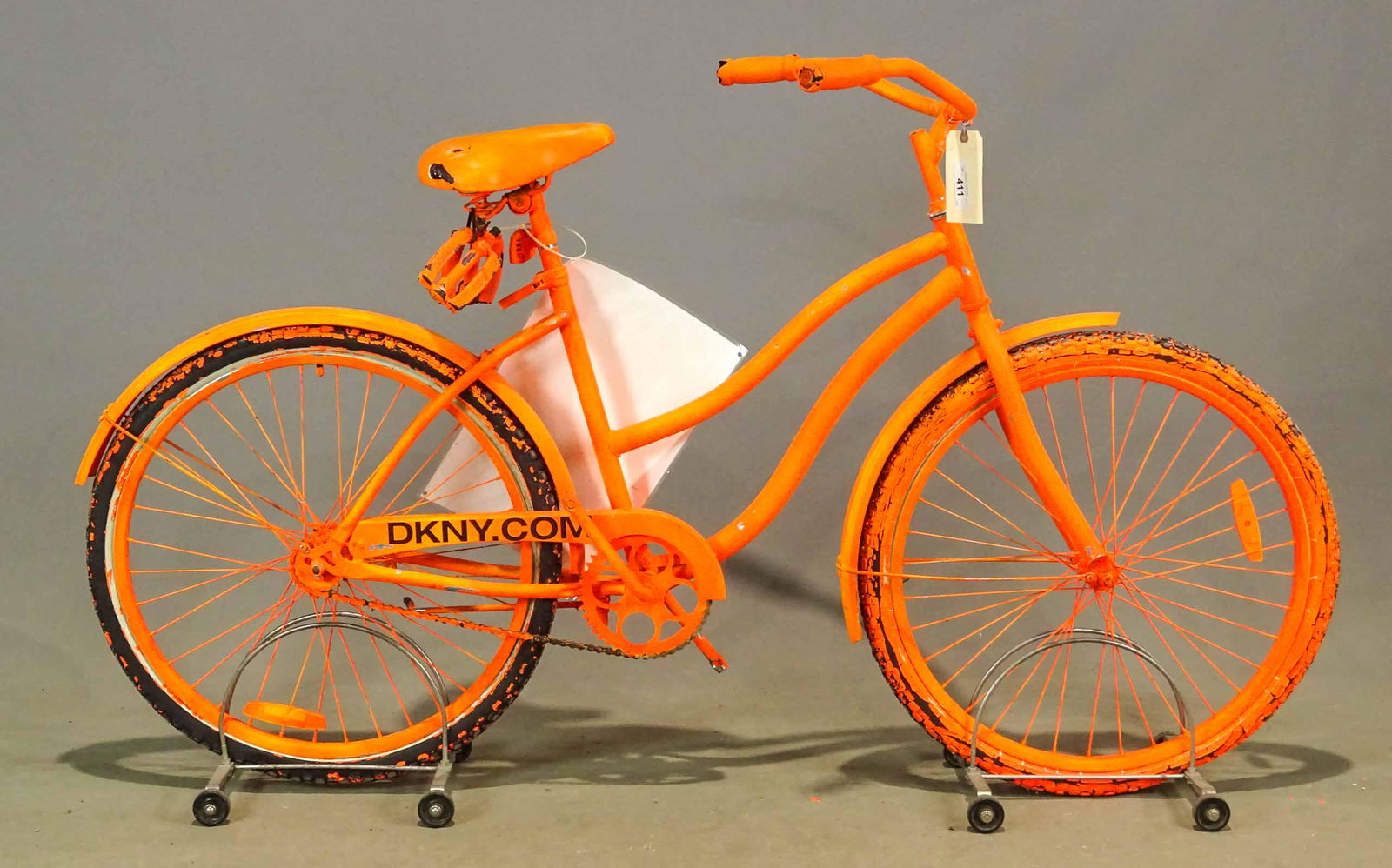 Promotional Bicycle: Promotional bicycle for Donna Karan (DKNY), used in an advertising program C. 2008, about 20 bikes were locked up on the streets and were immediately removed by NYC DOT, this one was recovered by a DO