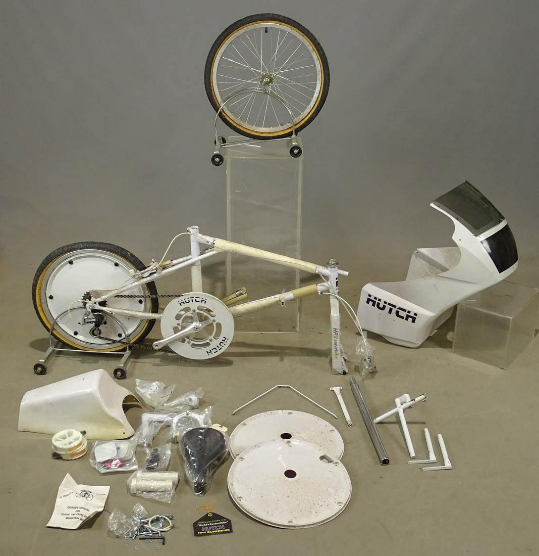 1988 Hutch HPV Superbike: Rare 1988 Hutch HPV Superbike. Designed by Dan Hanebrink (developed the â€œmono-track,” belt-driven motorcycle, an early rear-suspension Mountain Bike and BMX Gravity Bike and MTB pioneer). 