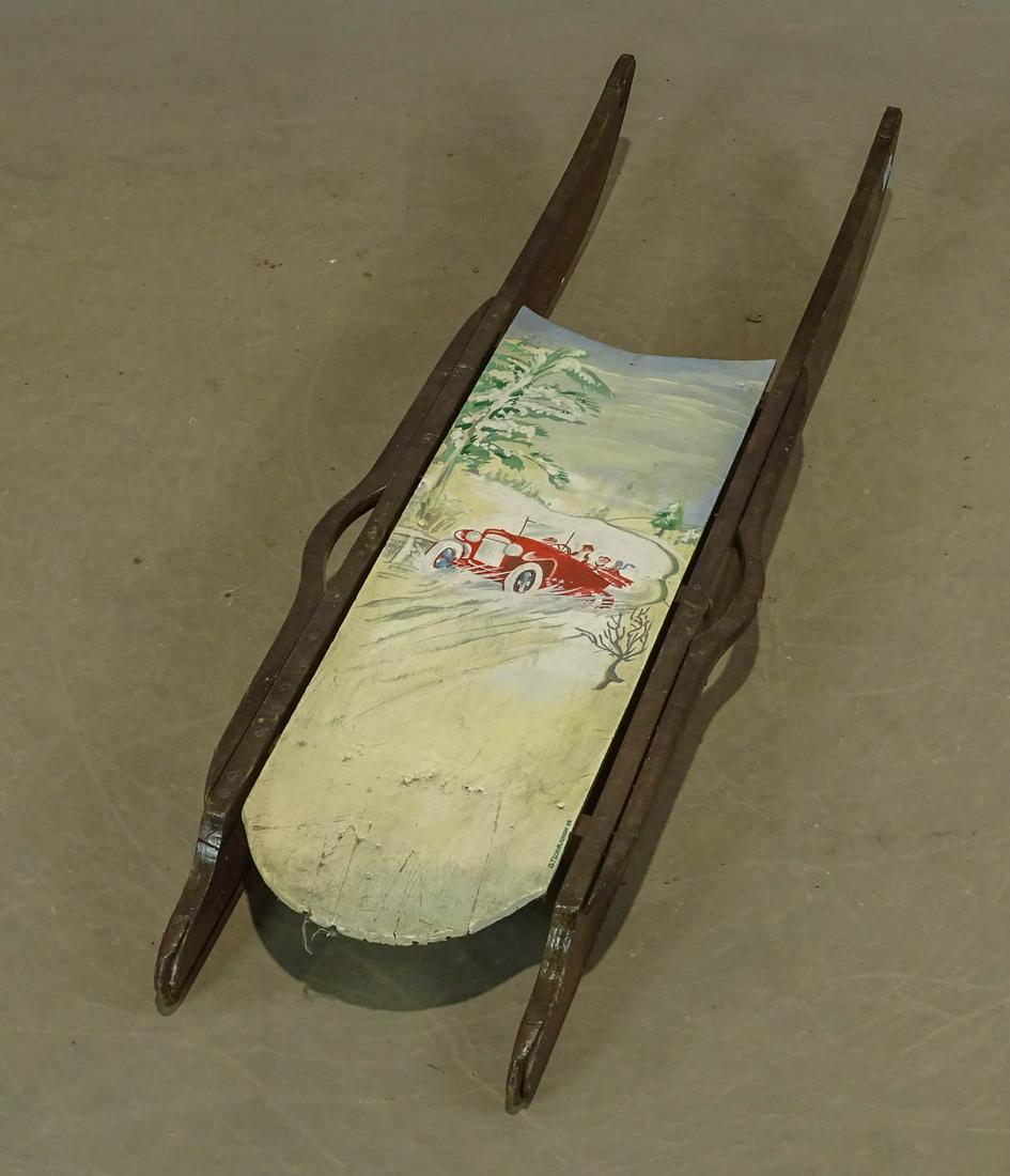 Sled Painted with Automobile (1 of 4)
