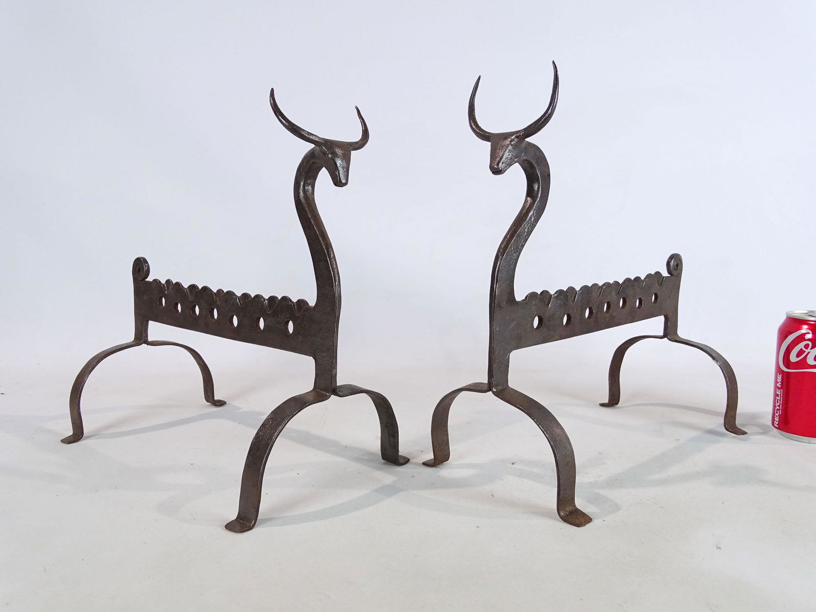 Pair Iron Andirons (1 of 4)