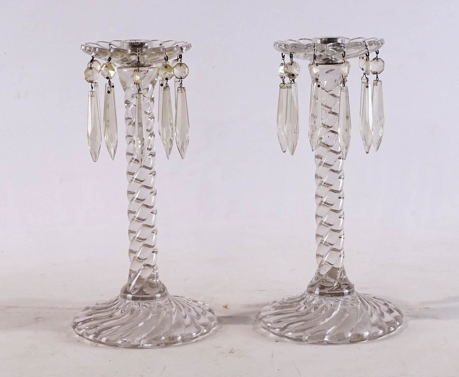 Pair of Clear Glass Candlestick (1 of 5)