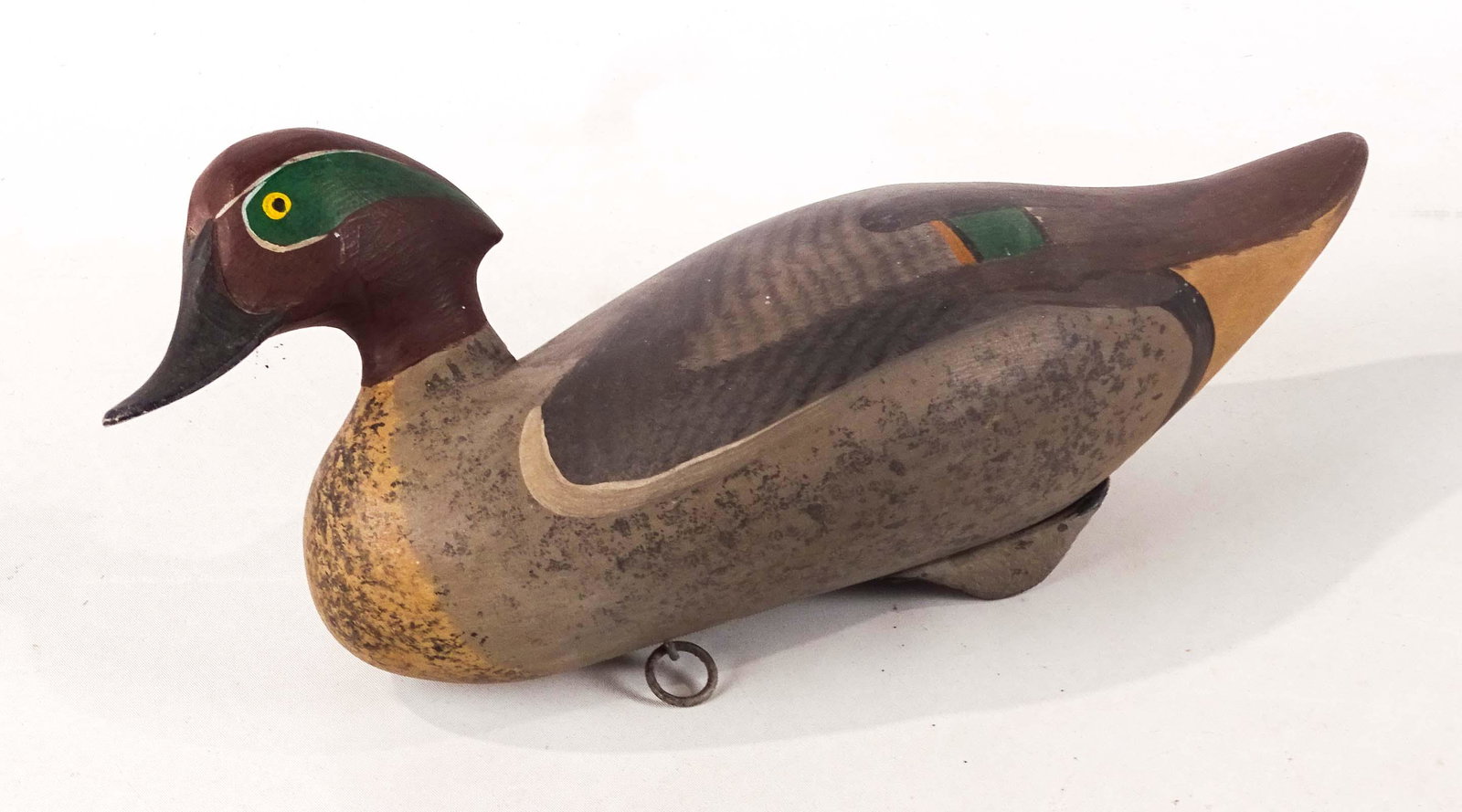 Decoy: Painted wooden decoy. 13" L..