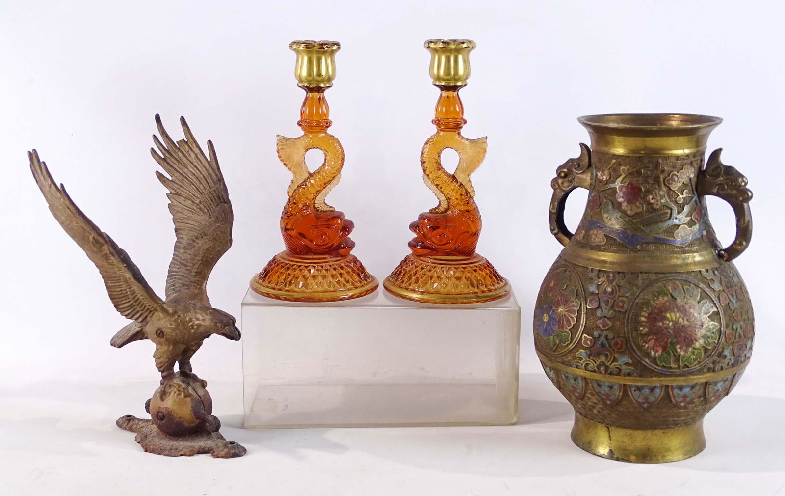 Cast Metal Eagle & Candlesticks Lot (1 of 12)