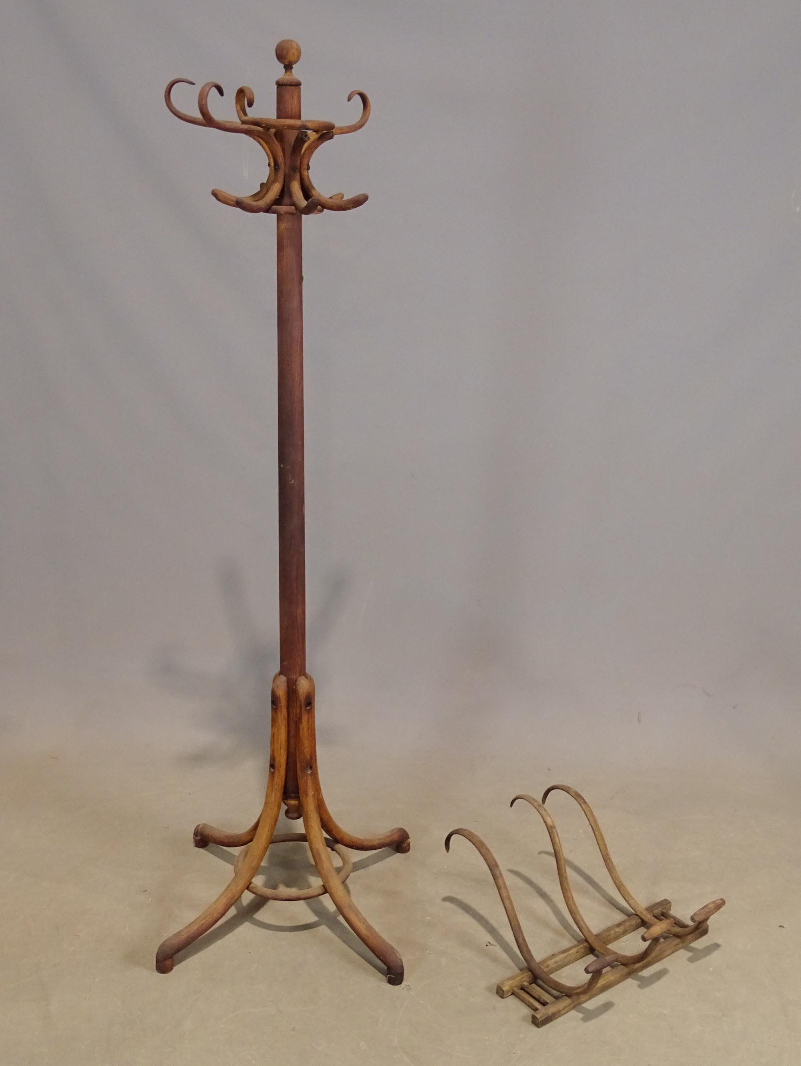 Bentwood Coat Rack: Bentwood coat rack (as found), and bentwood rack.