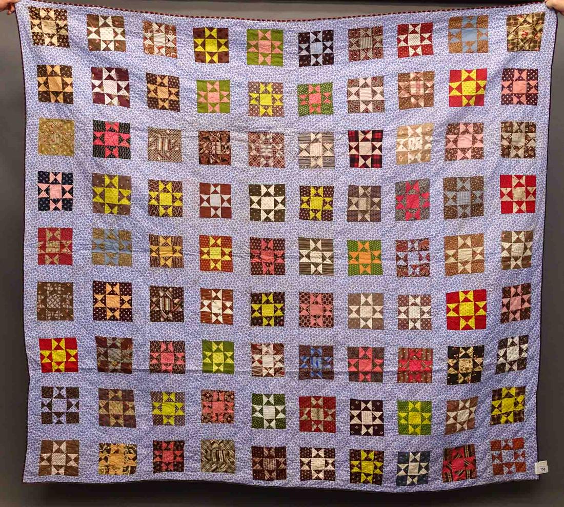 C. 1880 Star Quilt: C. 1880 Penna. Star quilt. 80" x 80".
