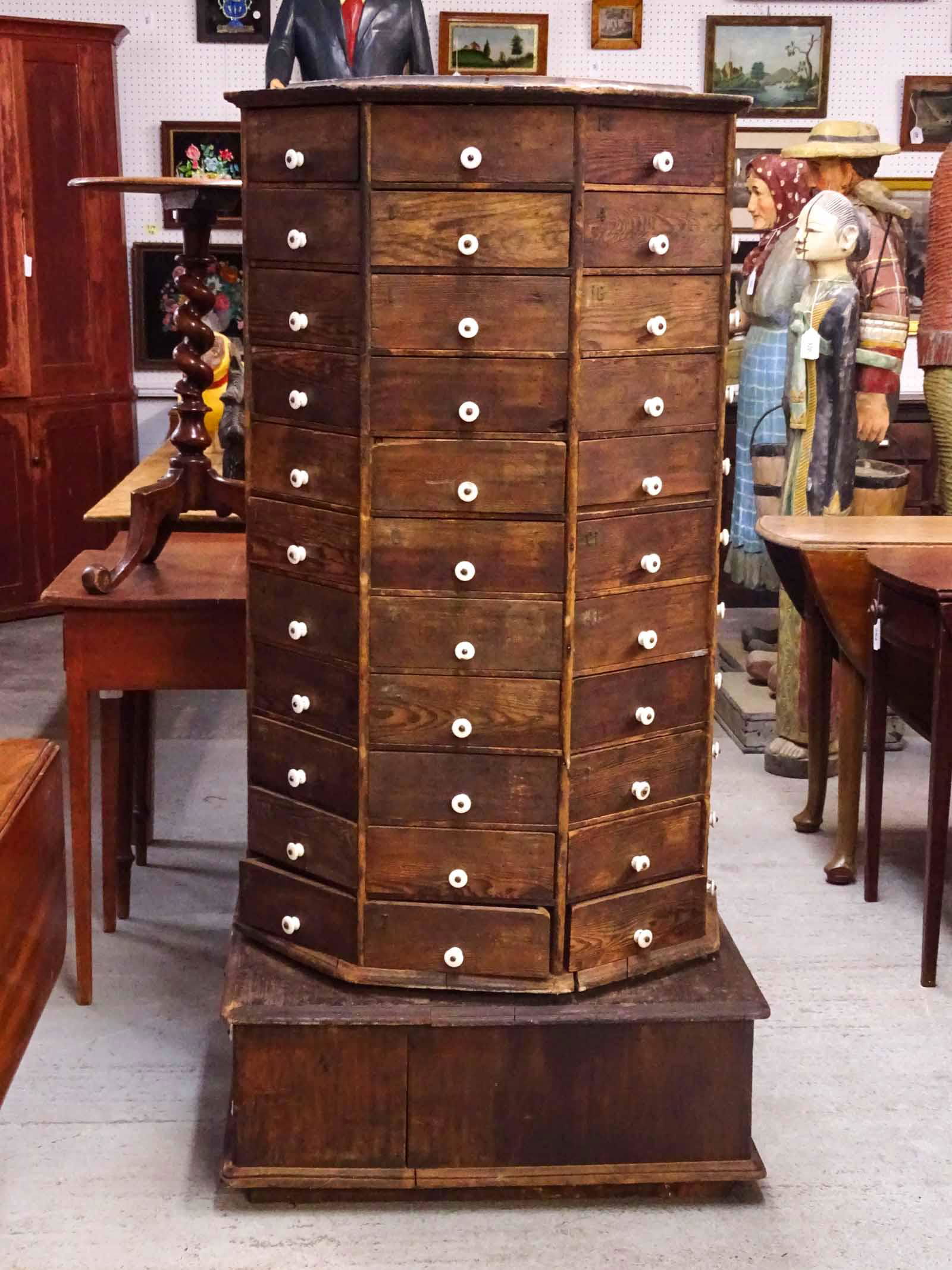 19th c. Revolving Parts Cabinet (1 of 9)