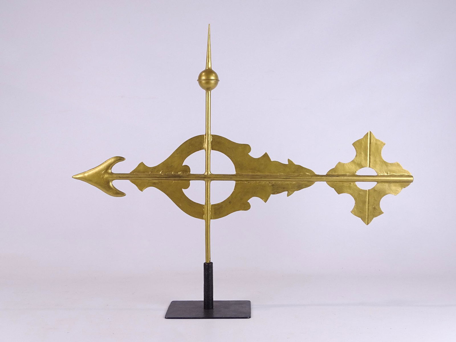 Banner Weathervane: Banner weathervane in gold paint. 25" x 18".