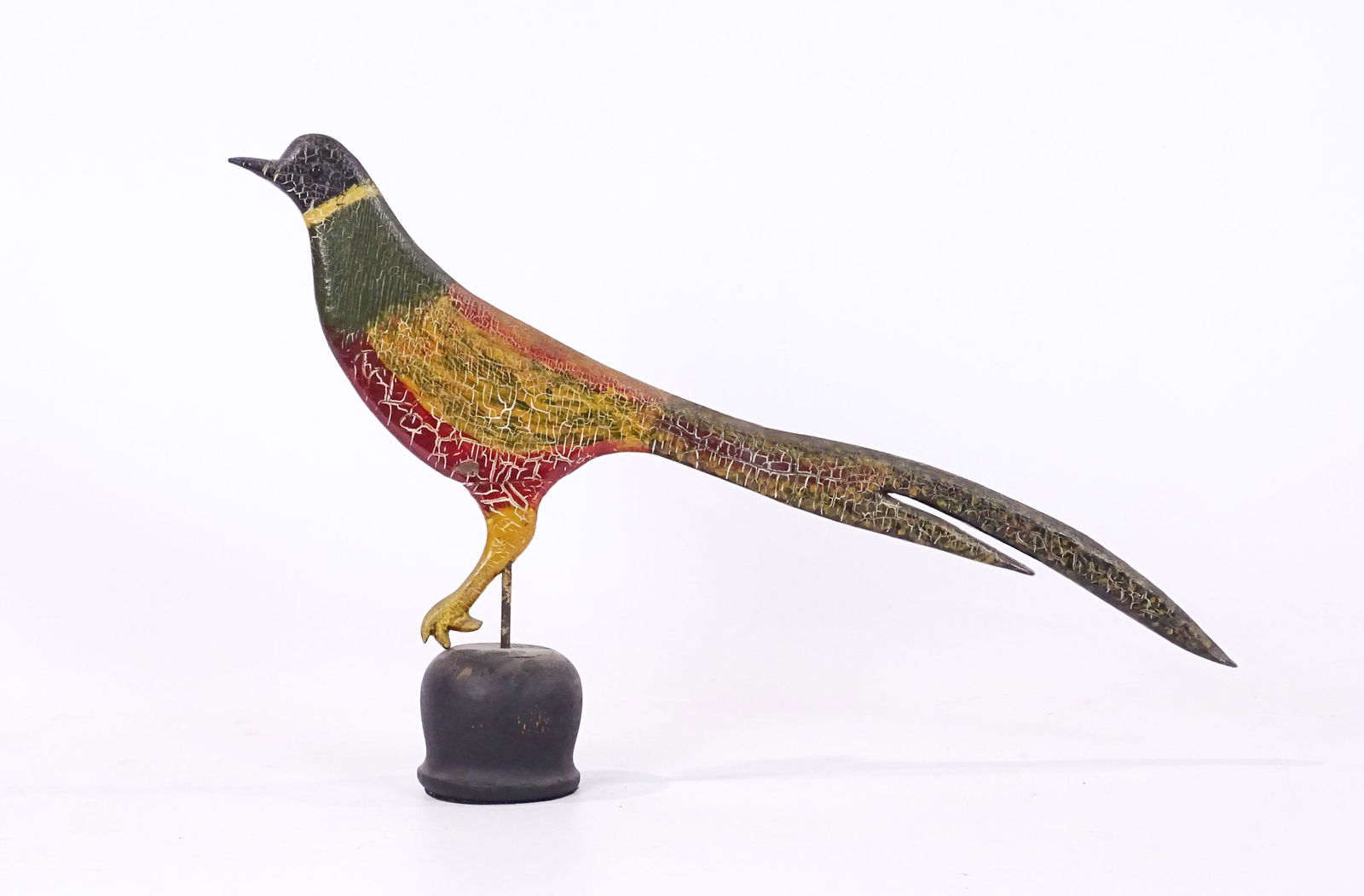 Painted Wooden Folk Art Bird (1 of 4)