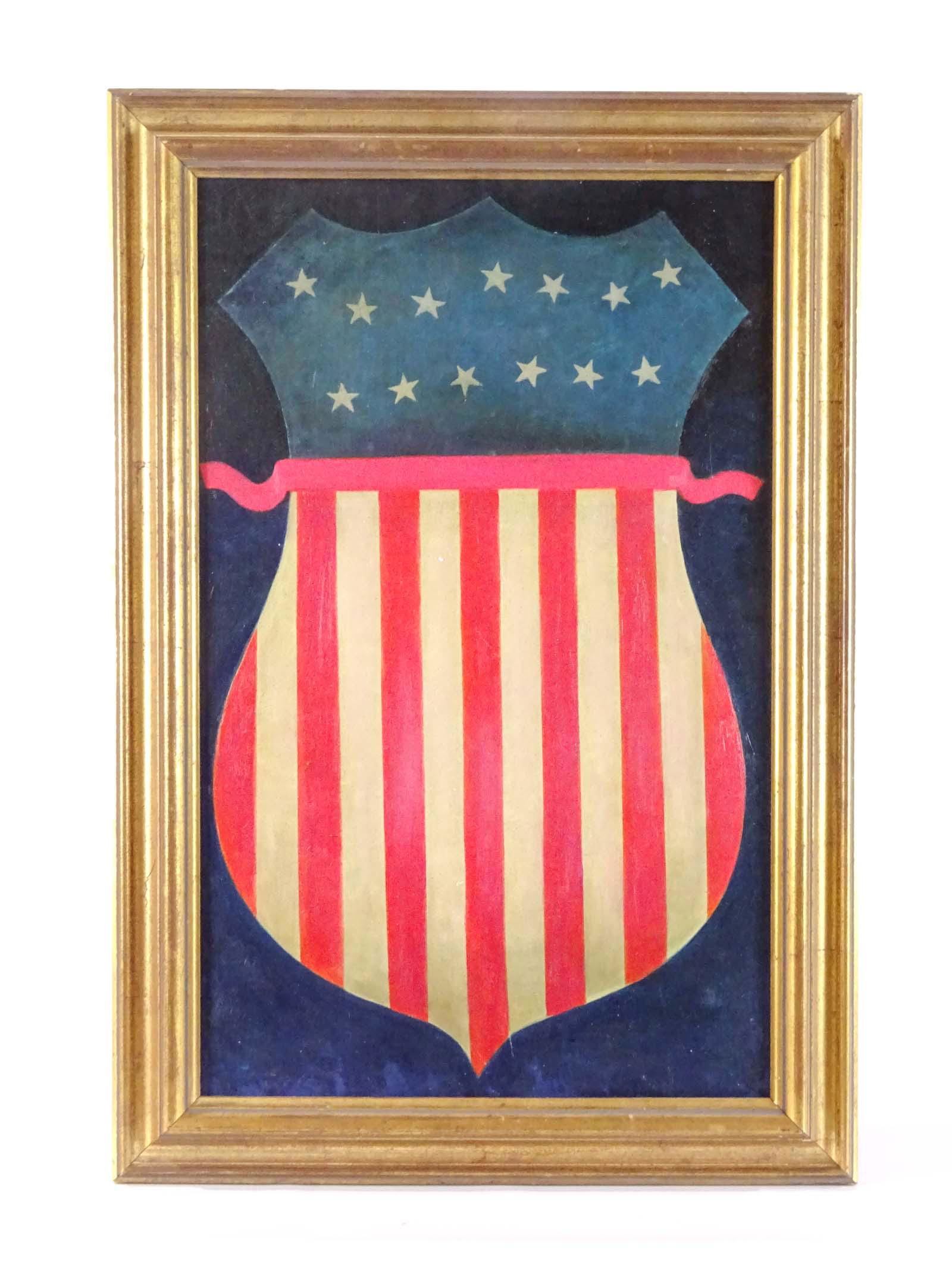 Painting, American Flag Shield (1 of 3)