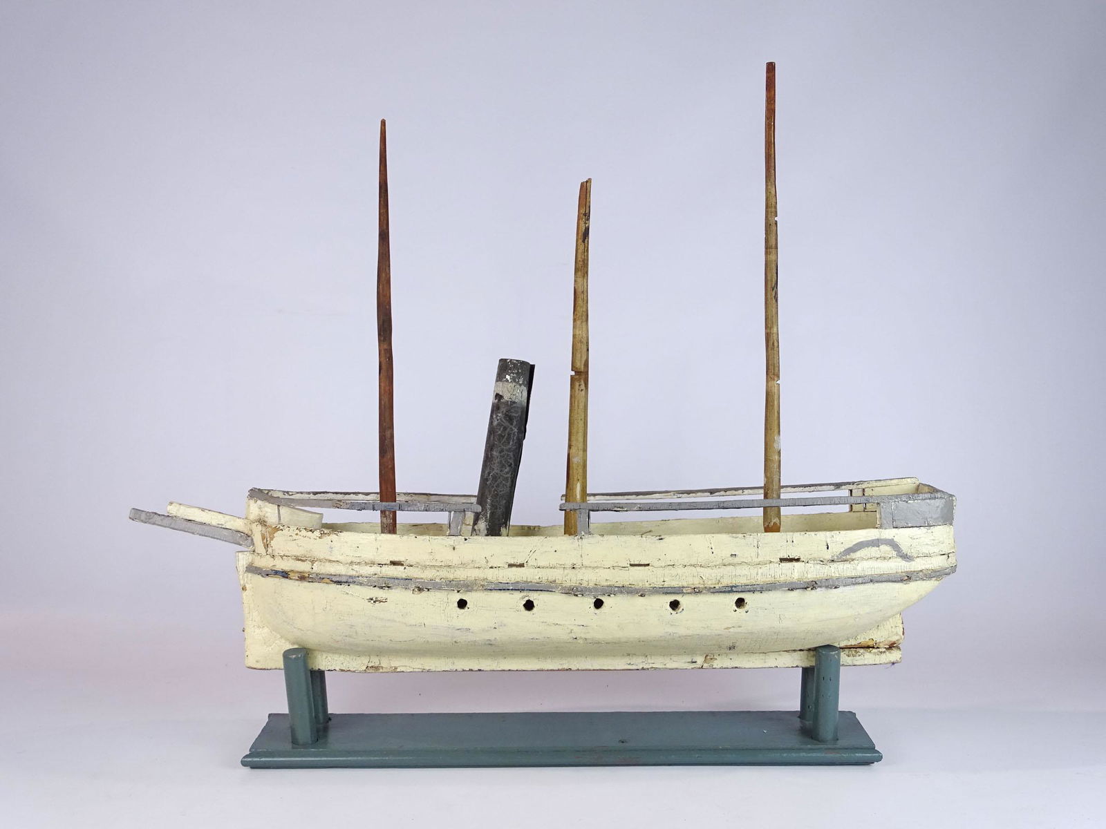 Early Wooden Folk Art Boat Model (1 of 7)