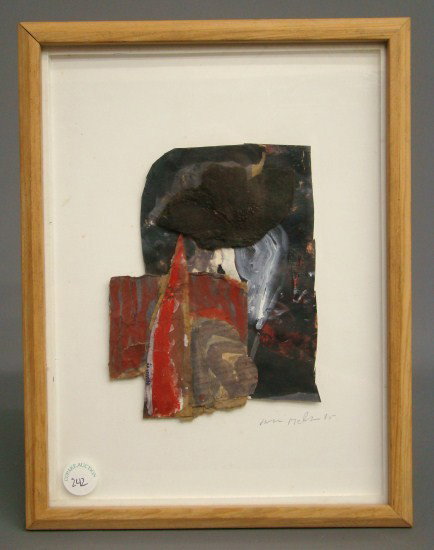 Artwork William Douglas McGee: Abstract by William Douglas McGee (N.Y. 1925-1999). Titled "Night Fire" dated 1985. Site 8" x 6".
