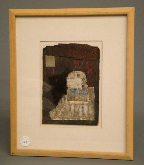 Artwork William Douglas McGee: Abstract by William Douglas McGee (N.Y. 1925-1999). Titled "Boy In A Dress" dated 1990. Site 8" x 6".
