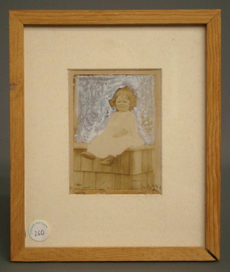 Artwork William Douglas McGee: Abstract by William Douglas McGee (N.Y. 1925-1999). Titled "Little Lady" dated 1991. Site 6" x 4 1/2".