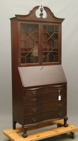 Governor Winthrop Desk: 1920's mahogany Governor Winthrop desk.