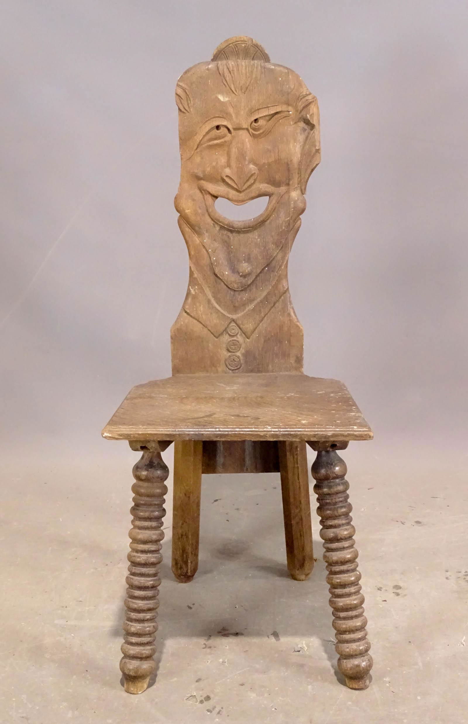 Folk Art Carved Chair (1 of 4)