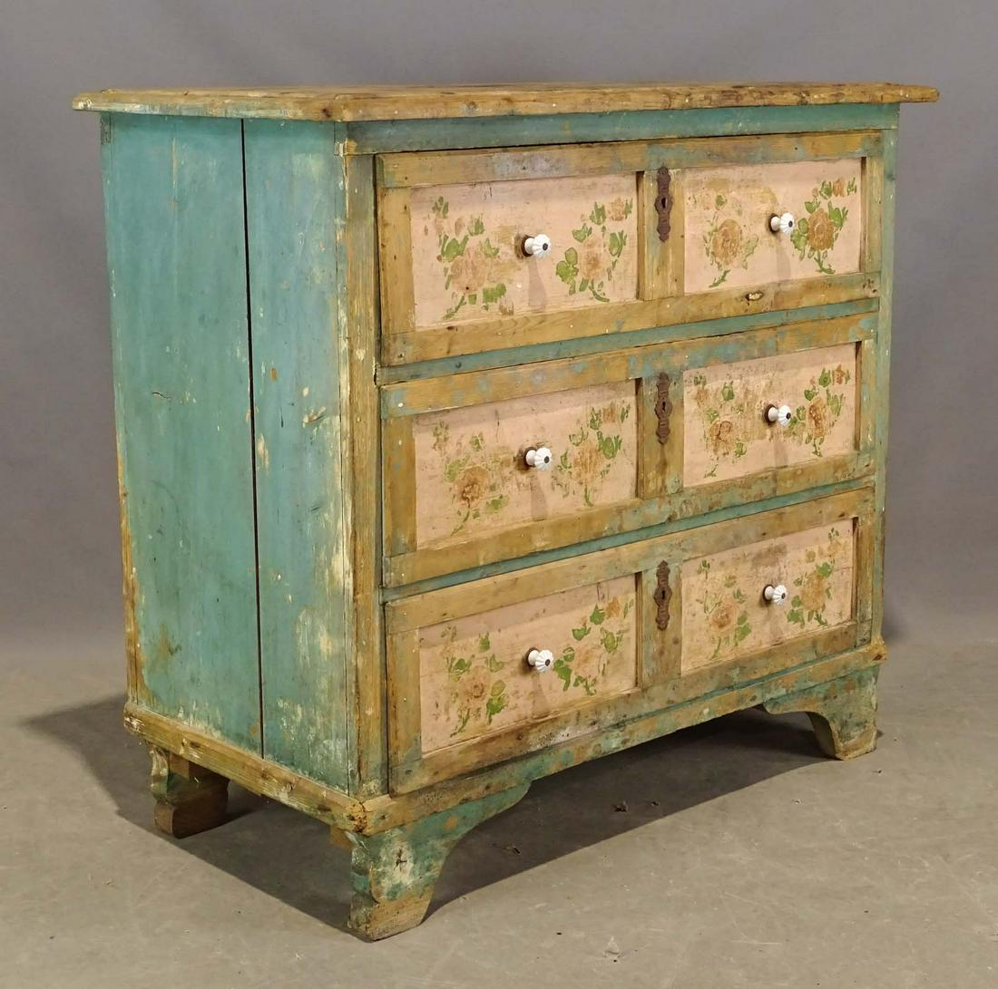 19th c. Continental Painted Chest of Drawers (1 of 7)