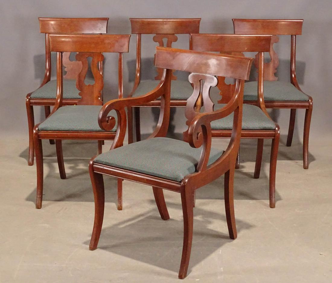 Set of (6) Dining Chairs: Set of (6) vintage Willett Furniture cherry dining chairs. 18" seat Ht., 34" overall Ht..