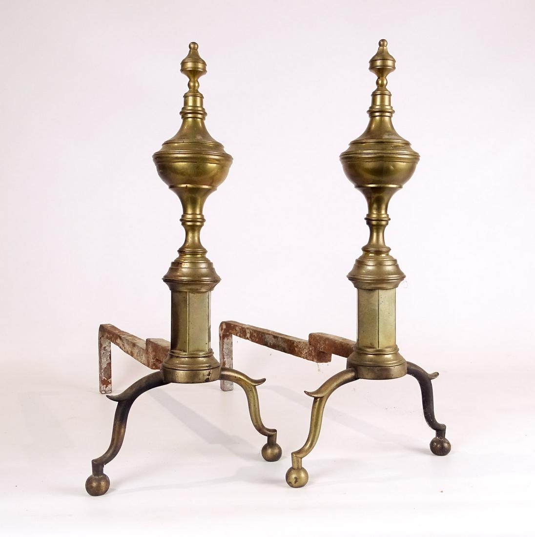 Pair 19th c. Federal Andirons (1 of 4)