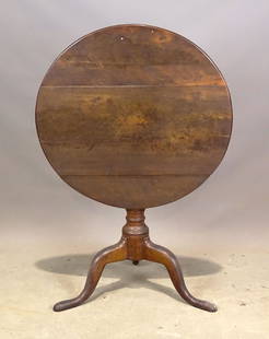 18th c. Tea Table: 18th c. tilt top tea table. 28" D., 27 1/2" Ht..