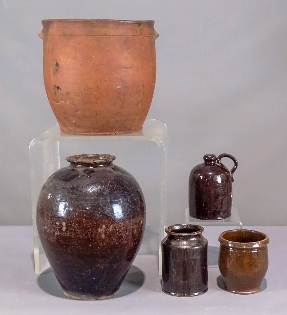 19th c. Redware Lot (1 of 8)