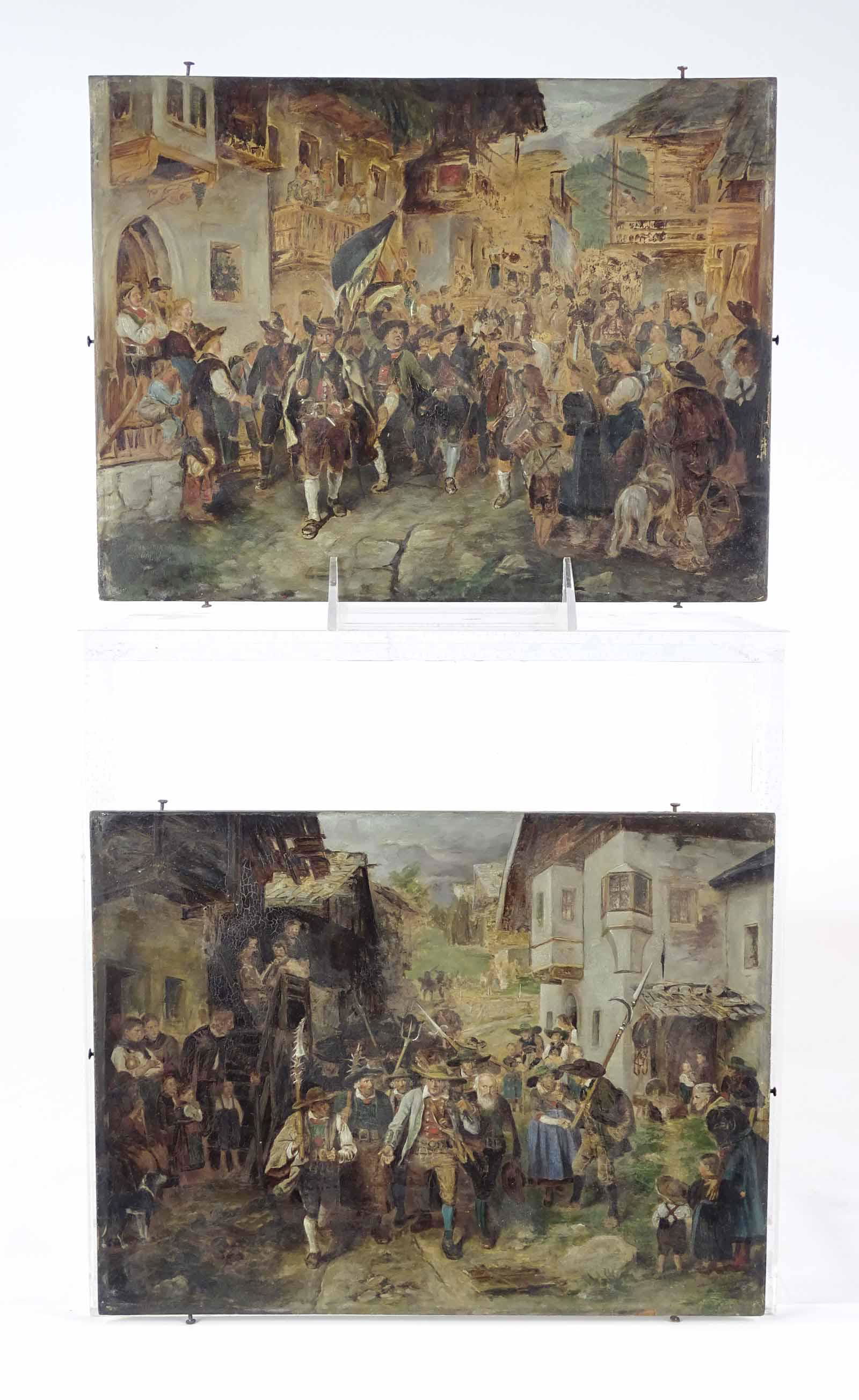 Pair 19th c. Continental School Paintings (1 of 6)