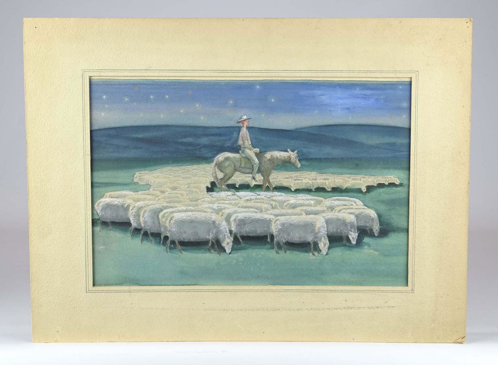 Pastel, Sheep Herder (1 of 3)
