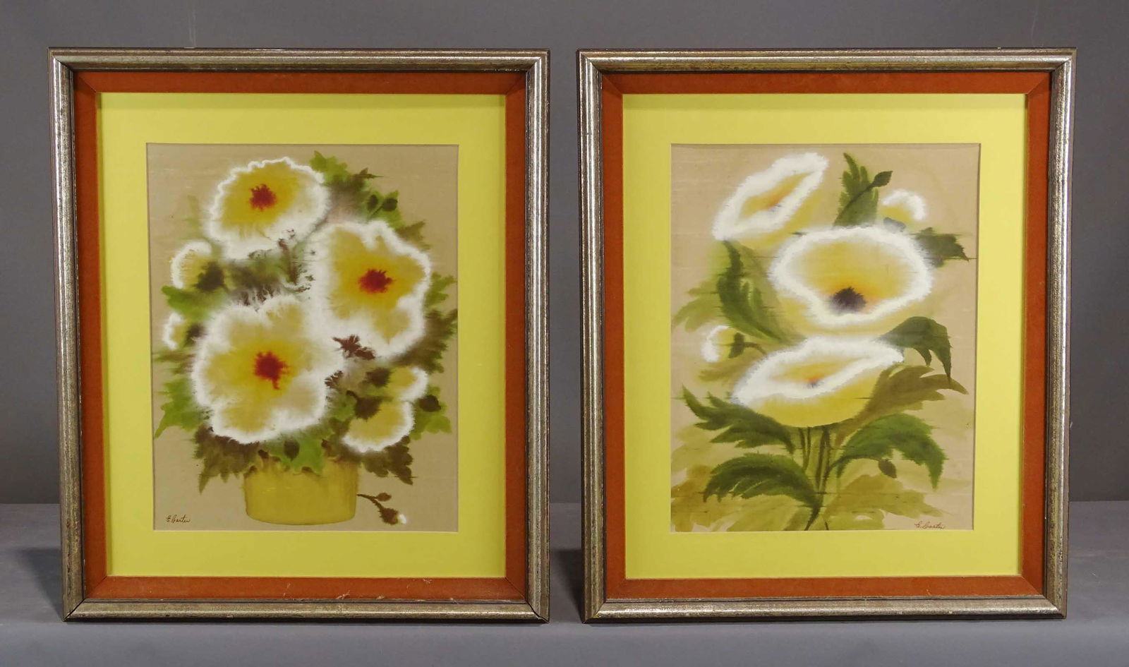 Pair Watercolors on Silk (1 of 9)