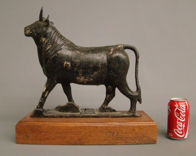 Bull Windmill Weight: Bull windmill weight "Hanchett Simpson Machine Co.". 14" W 13" Ht.