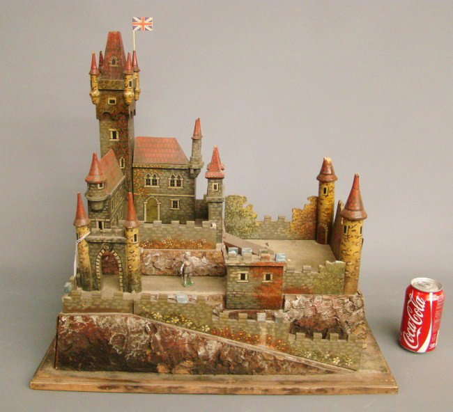 Britains Castle: Early painted Britains castle. 22 1/4" x 14", 22" Ht.