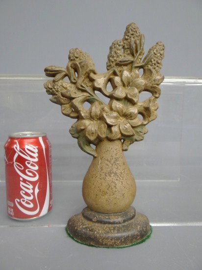 Doorstop: Floral vase doorstop. 11" Ht.