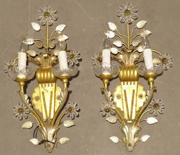 Pair Wall Sconces: Pair of decorative wall sconces. 20" L..