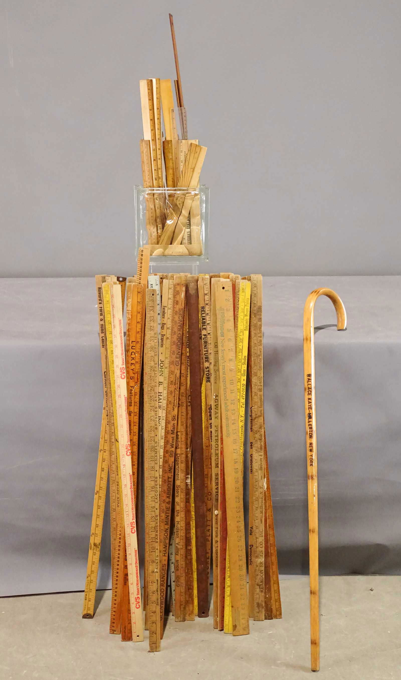 Misc. Lot: Lot of vintage yard sticks and rulers.