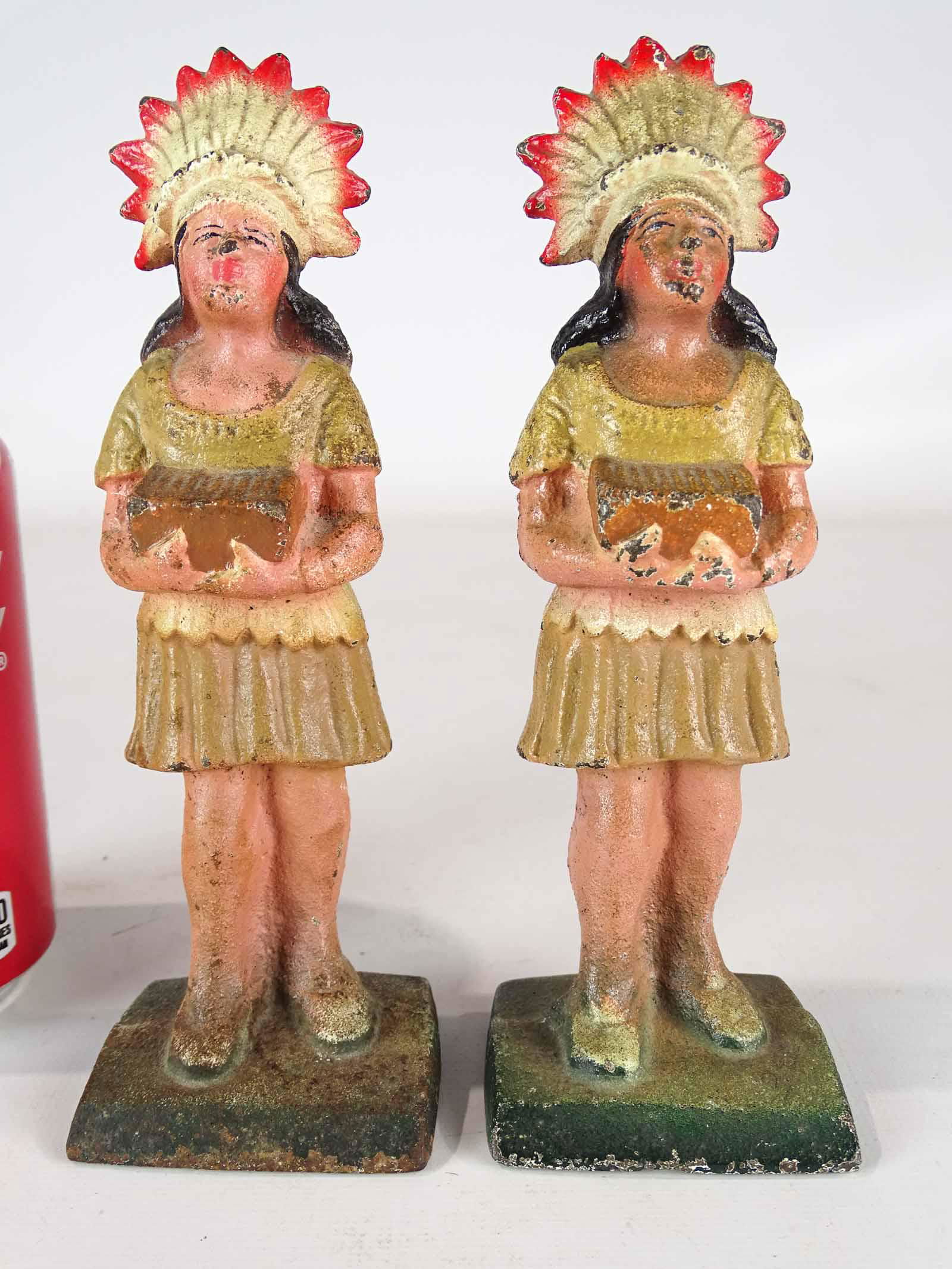 Pair Cast Iron Native American Bookends (1 of 4)