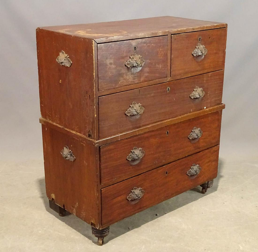 19th c. Victorian Campaign Style Chest (1 of 5)