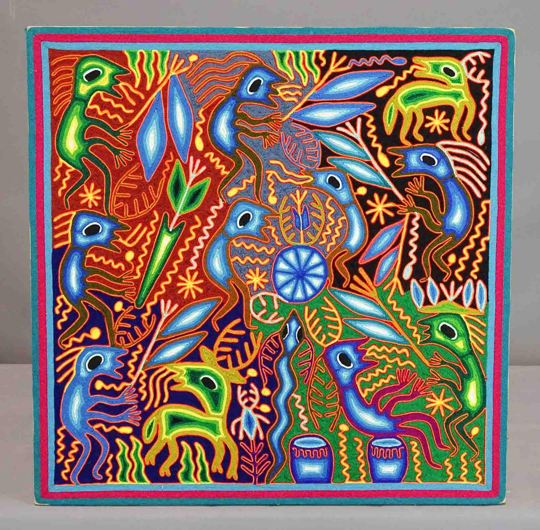 Mexican Mole: Mexican Mole textile. Mounted. Overall 24" x 23 1/2".