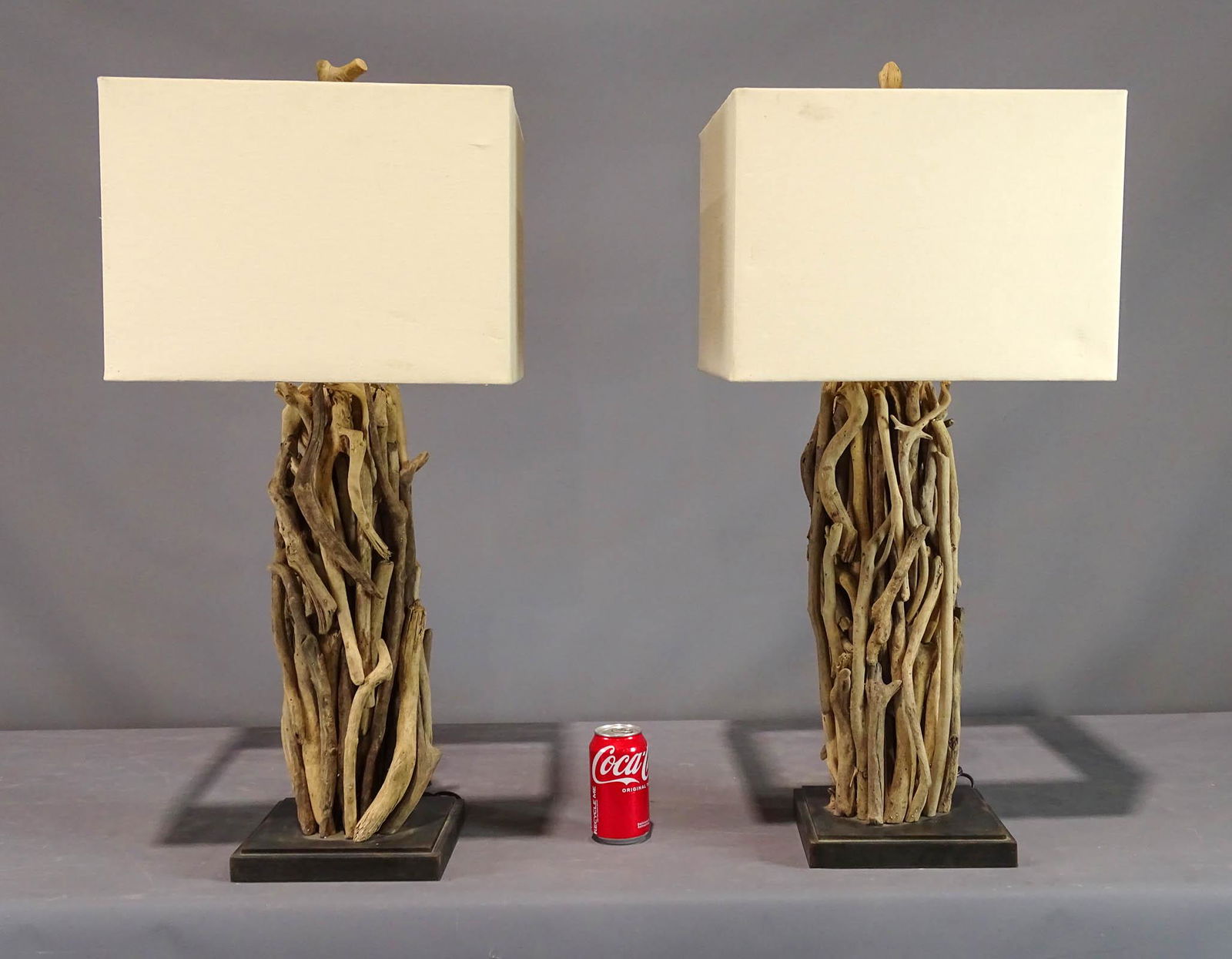 Pair Freeform Wooden Lamps (1 of 7)