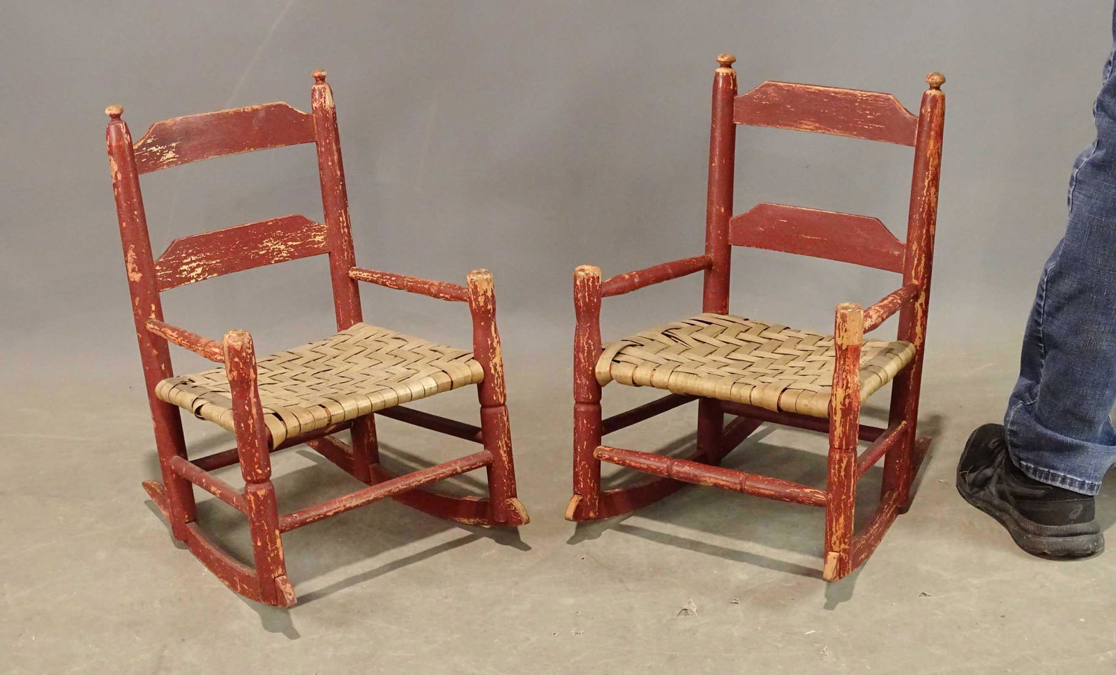 Pair 19th c. Child's Rocking Chairs (1 of 3)