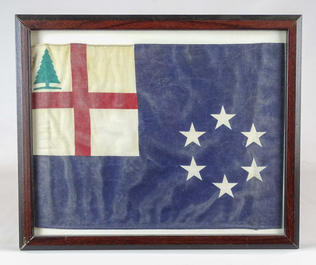Flag: Framed flag. Bunker Hill. 11 1/2" x 15 1/2". Property of The Barbara Packer, Estate, Germantown N.Y. and N.Y.C..