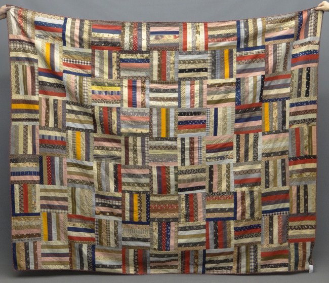 Quilt: 19th c. log cabin quilt. 79" x 94".